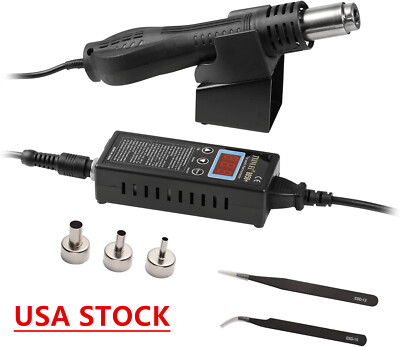 #ad Fast Heat Mini Hot Air Gun with Nozzles Portable LCD Digital Temperature $29.99