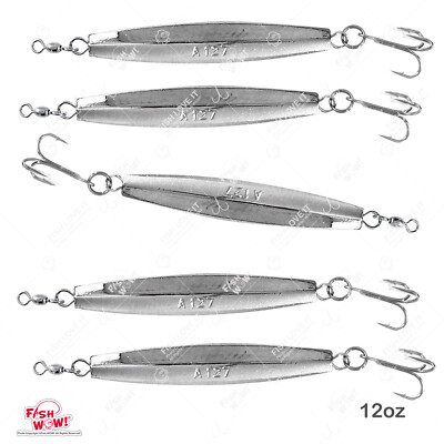 5pcs 12oz Diamond Jig Chrome trolling heavy weight 340g Fish jigs big game baits