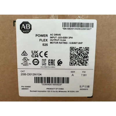 25B-D013N104 2023 SERA Allen Bradley PowerFlex 525 5.5kW 7.5Hp AC Drive