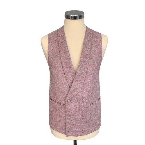 Tweed meerrosa DB Schal Kragen Weste/Hochzeit/Ascot/Formell NEU
