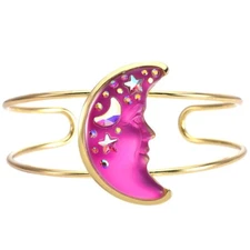 Kirks Folly Venus Illusion Moon Seaview Moon 35mm Cuff Bracelet  Magenta / GT