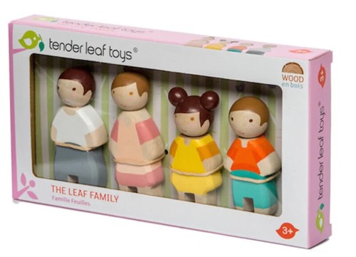 Tender Leaf Toys Doll Family - Wooden Dolls House People Set