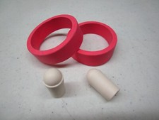 2 PREMIUM FLIPPER RUBBER RINGS RED 1-1/2" x 1/2" w/ 2 FREE White Tips