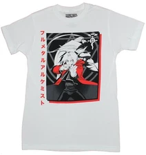 Fullmetal Alchemist Adult New T-Shirt - Edward & Alphonse Elric Action Box Kanji