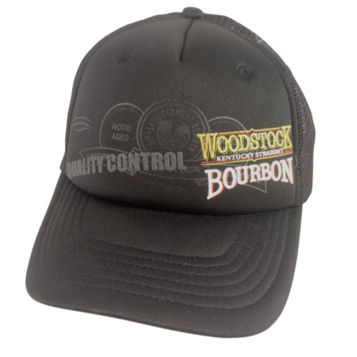 Woodstock Bourbon Quality Control Black Snap Back Truckers Hat Cap Adult New