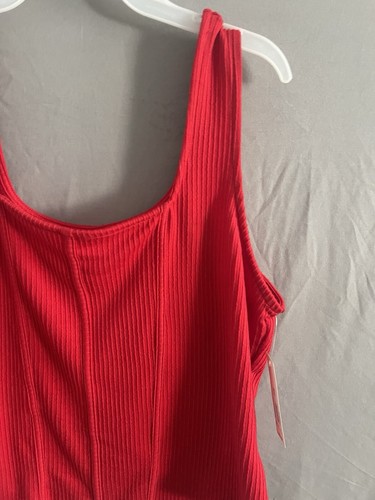 Camiseta sin mangas No Boundaries Junior roja acanalada talla XXL (19) NUEVA CON ETIQUETAS - Imagen 2 de 10