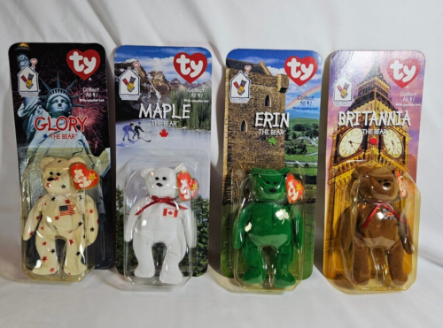 McDonalds TY Beanie Baby Bears Britannia Maple Glory Erin Set Of All 4 Sealed - Picture 1 of 18