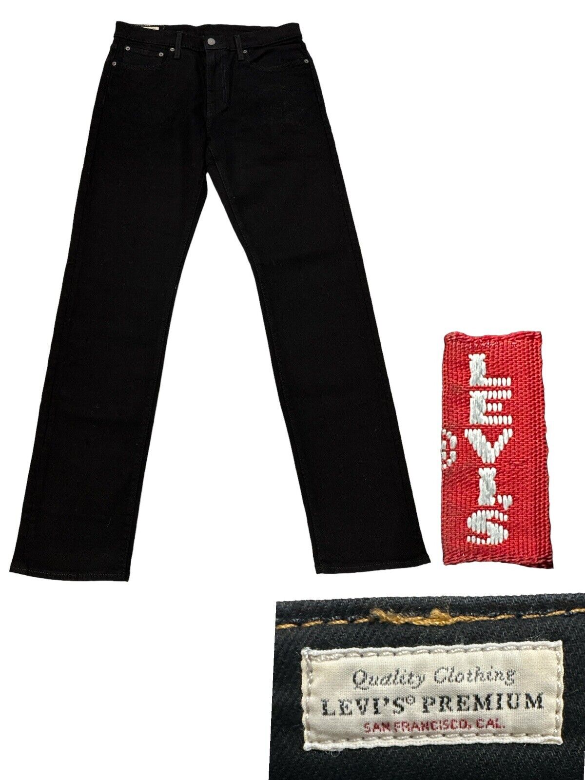 Levi’s Lot 502 Big E Red Tab Black Premium Denim … - image 1