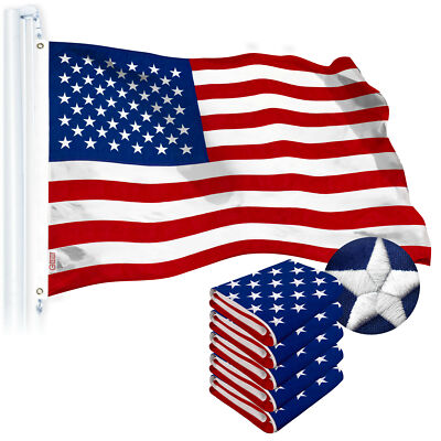 USA American Flag 2x3FT 5-Pack Embroidered Spun Polyester By G128