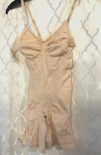 Feelingirl One Piece Shapewear Bodysuit boxer style pants Tan S/M
