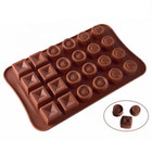 Chocolate Mould 24 Cell Fondant Chocolate Box Shapes Candy Squares Round Fluted