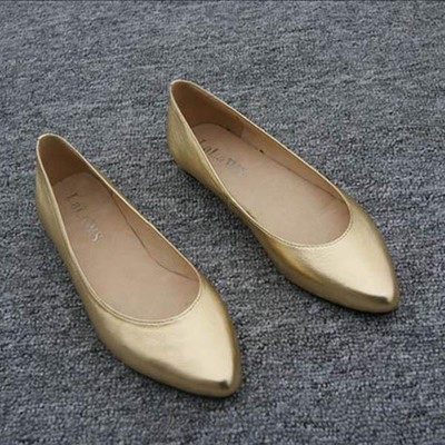 womens gold flat shoes
