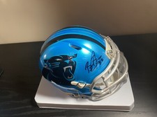 Brian Burns signed Carolina Panthers Blue Flash mini helmet Gtp Invest Hot 🔥