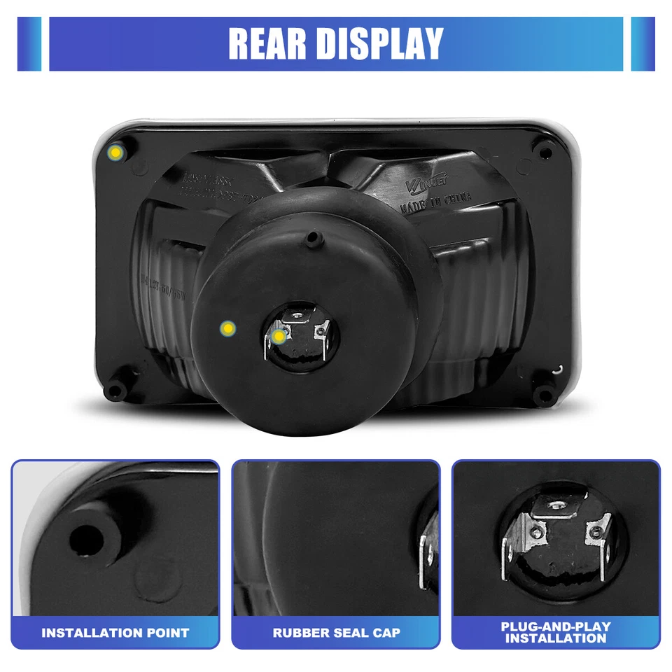 Clear Headlights For Chevrolet Suburban/Ford Mustang/Toyota/Nissan/Cadillac 4PCS - Image 3 of 4