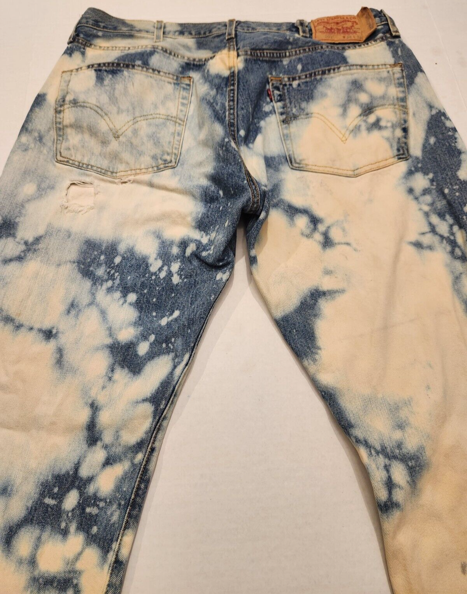 Levi Strauss & Co 501 XX Jeans Distressed Look with Holes Button