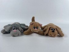 Vintage Tonka Pound Puppies Lot Cat Orange Grey Brown Dog Plush Stuffed 6"