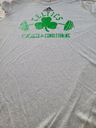 Boston Celtics Gray Adidas Strength And Conditioning Large Tee 22 X 24 New - Picture 4 of 9