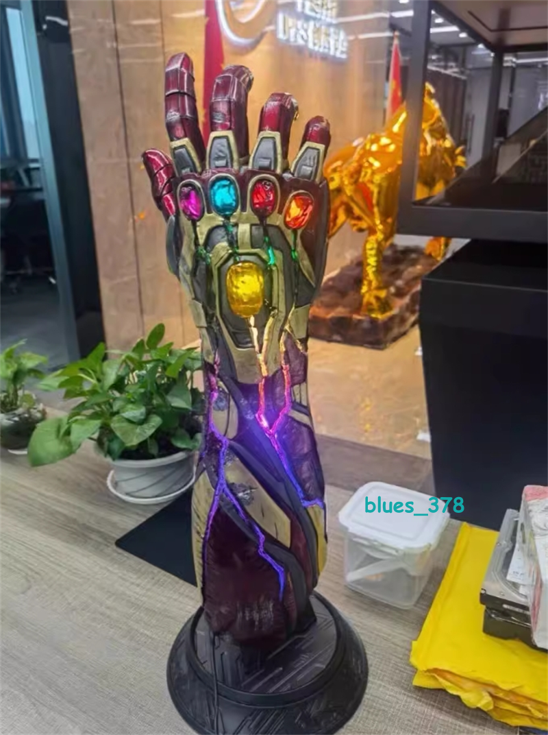 1:1 Replica Iron Man MK85 Battle Damage Nano Gauntlet Infinite Led Gloves  Toys