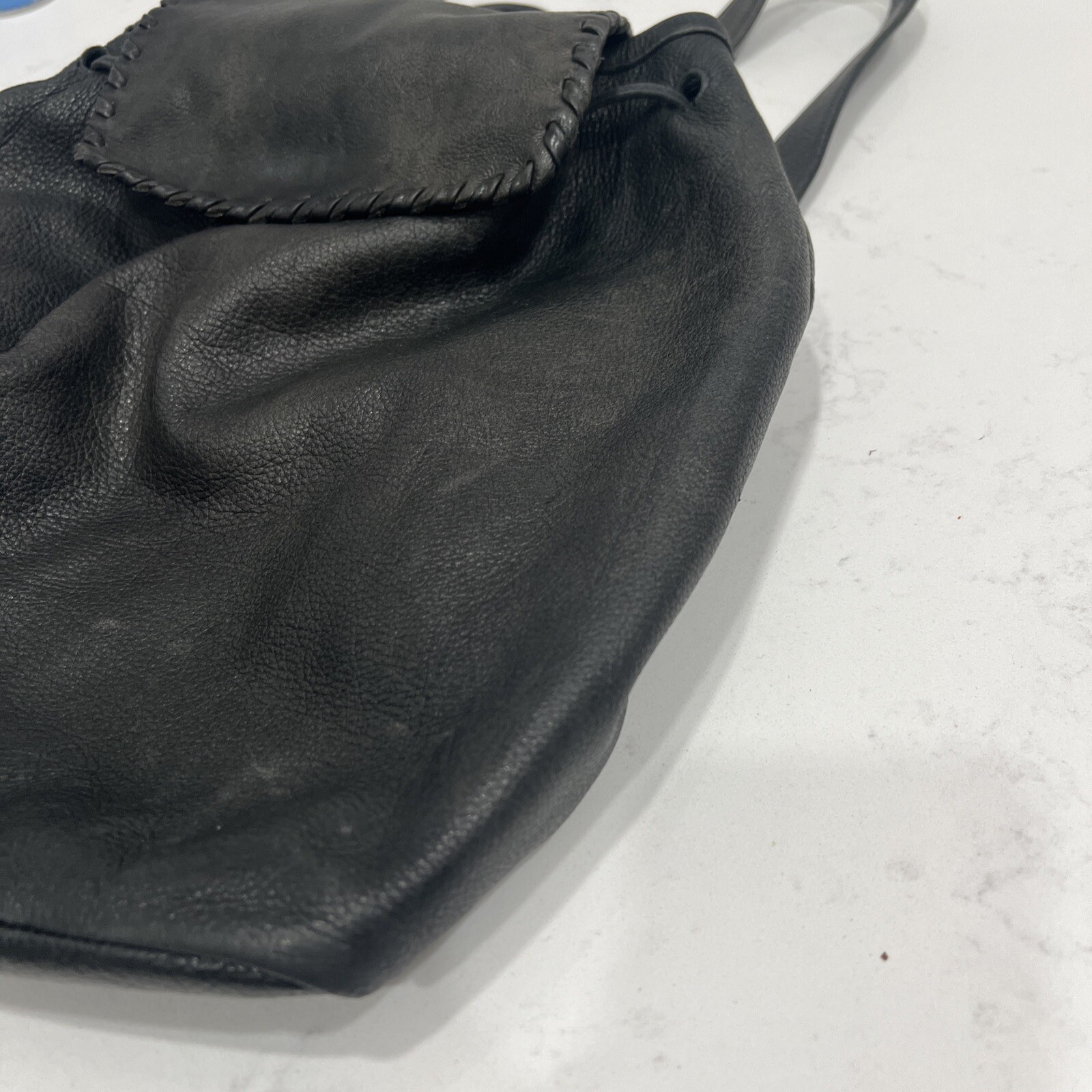 LAGGO TASSEL DRAWSTRING BAG BACKPACK BLACK PEBBLE… - image 6