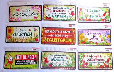 Blechschild mit Spruch Garten Paradies lustig Geschenk Ostern Schild Sommer