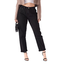 Womens Mom Jeans  Hourglass Fit High Rise Stretch Denim Pants Black Size 6 to 18