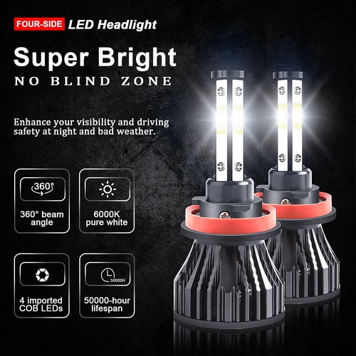 4side H7+H9 LED Headlight Bulbs High Low For Suzuki GSX1300R Hayabusa 2008-2018 - Picture 8 of 11