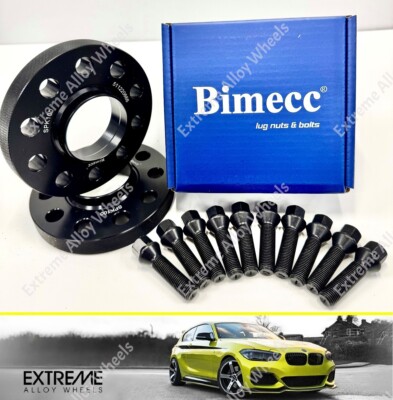 Alloy Wheel Spacers 10mm Bimecc + Bolts Fits Bmw X3 E83 X5 E53 E65 E66 Rear 72.6