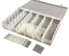 Polypropylene Storage Box with 14 Dividers for 6 to 36 Slots 10.8" x 6.9" x 1.8"