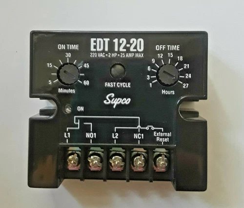 Supco Electronic Defrost Timer EDT12-20, 220 v AC 25 amps  50/60Hz.  New!