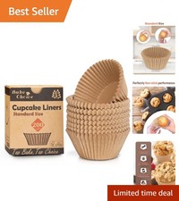 Non-stick 200pcs Standard Cupcake Liners for Baking, Natural, Food-grade Cupc...
