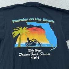 Vintage Daytona Beach Bike Week Shirt Medium 1991 50th Anniversary Made USA