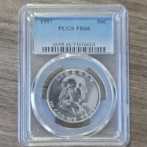 1957 Franklin Half Dollar PCGS PR66 Proof Silver Coin Philadelphia