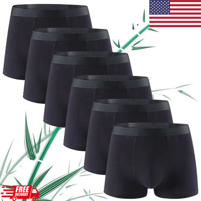 6pcs Men s Bamboo Fiber Boxer Shorts   Soft Breathable Underwear Knickers