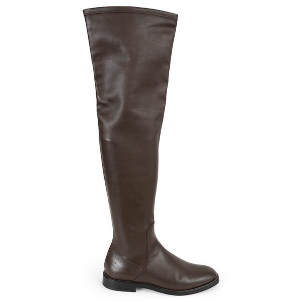 73001 authentische Brunello Cucinelli braune Leder Monili Overknees Stiefel Schuhe 38