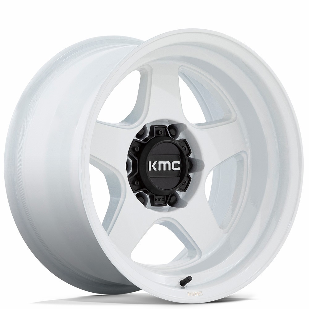 17x8.5 KMC Wheels KM728 Lobo Gloss White Off-Road Rims (4pcs) | eBay