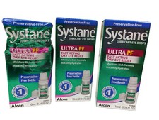 3 Pack 10mL Each Systane Ultra PF Dry Eye Relief Lubricant Drops EXP 2/27