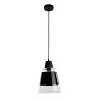 Pendelleuchte Glasschirm Schwarz Weiß E27 Loft Retro HäNgeleuchte HäNgelampe