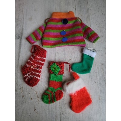 Vintage mini sweater stocking ornament Xmas set unique grandma style