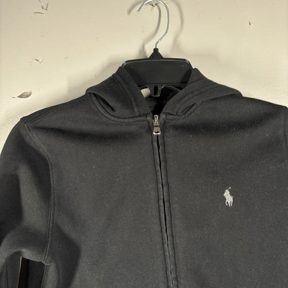 Polo Ralph Lauren Sudadera con Capucha Niños Negra 10-12 Cremallera Completa Sudadera Acogedora Logo Foto 2 de 4