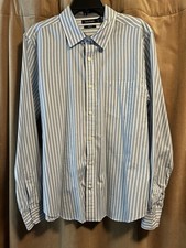 Nautica Men's Large Slim Fit Shirt Long Sleeve Button Down with Pocket, Stripe