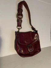 RARE almost Vtg Coach Bleeker Legacy Tattersall flap Shoulder Bag 11419, Oxblood