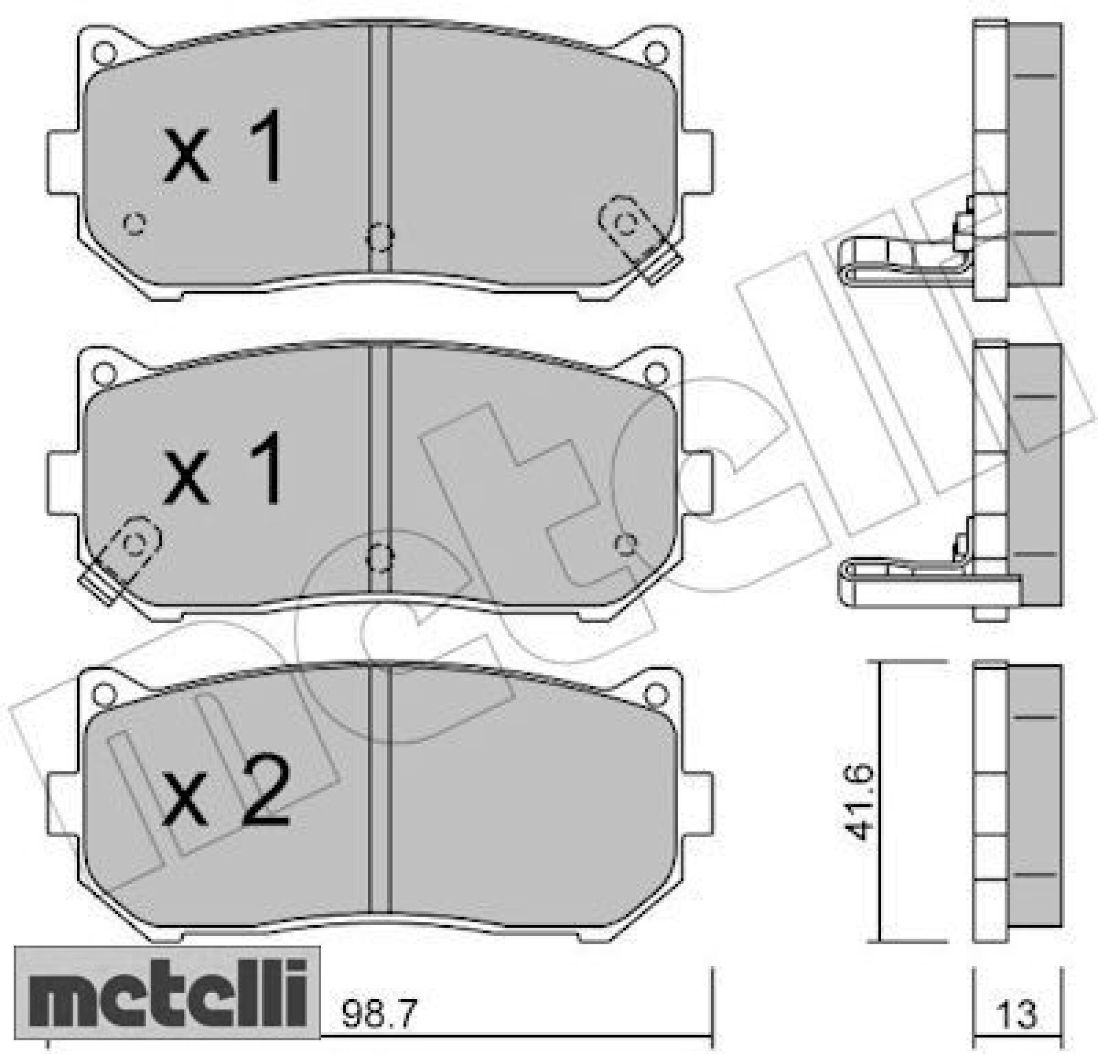 metelli 22-0372-0 Bremsbelagsatz für Scheibenbremse Bremsbelagsatz für Kia