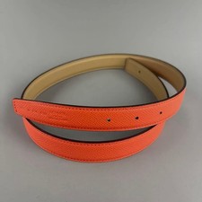 HERMES Leather Belt Kit 24 Reversible Orange Beige Adjustable STRAP ONLY Unused