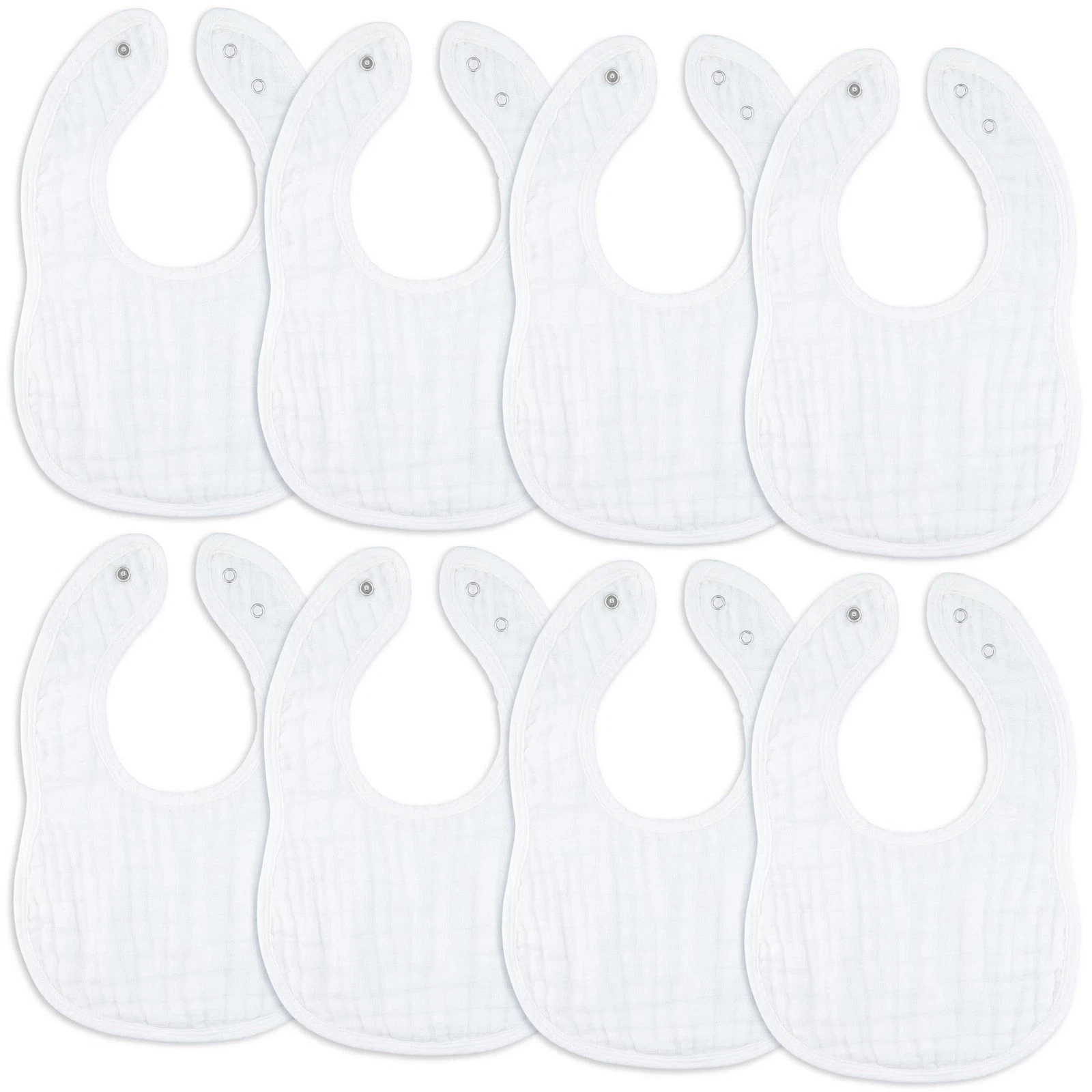 Muslin Bibs for Babies, Pack of 8 - Soft and Highly Absorbent, Feeding, Drool...