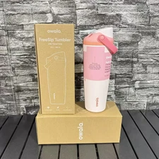 Owala 30oz FreeSip Sway Tumbler with Travel Grip Water Bottle-Beige