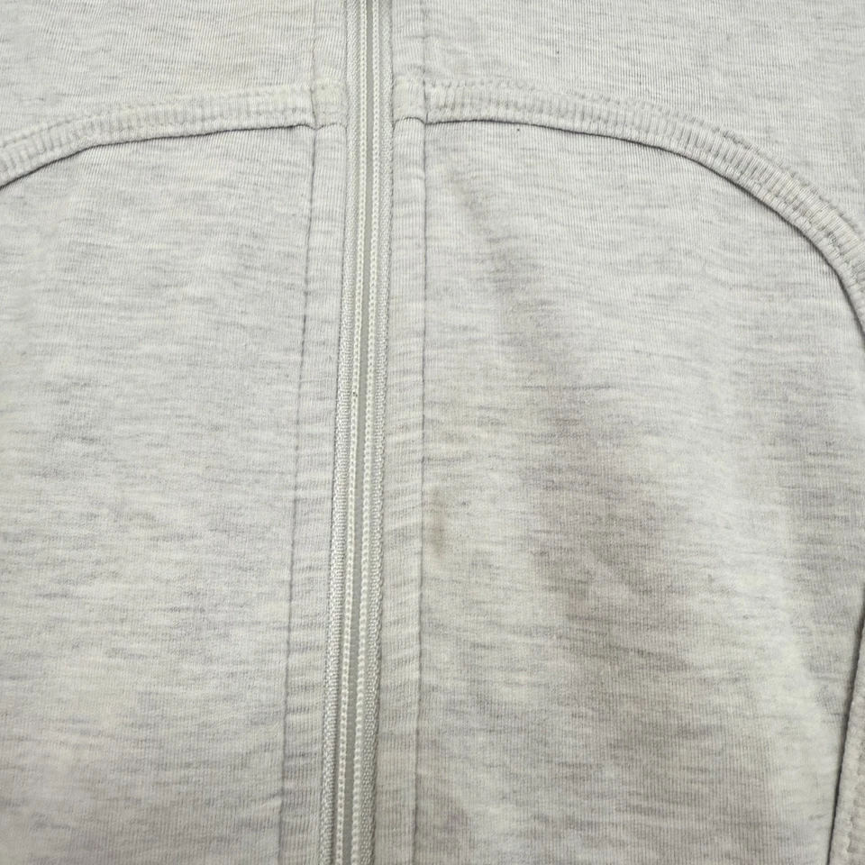 LULULEMON Scuba Hoodie Light Cotton Fleece Jacket 10 Heather Lt Grey Nimbus B86 - Image 4 of 4
