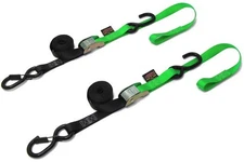 Powertye 23625-S Tie-Down Cam Sec Hook Soft-Tye 1"X6' Black/Green Pair