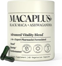 MACAPLUS Black Maca Root  Ashwagandha  Fenugreek - 1 Highest Potency Black M