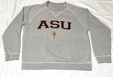 ASU Arizona State Sun Devils Men s Large Gray Distressed Crewneck Sweatshirt