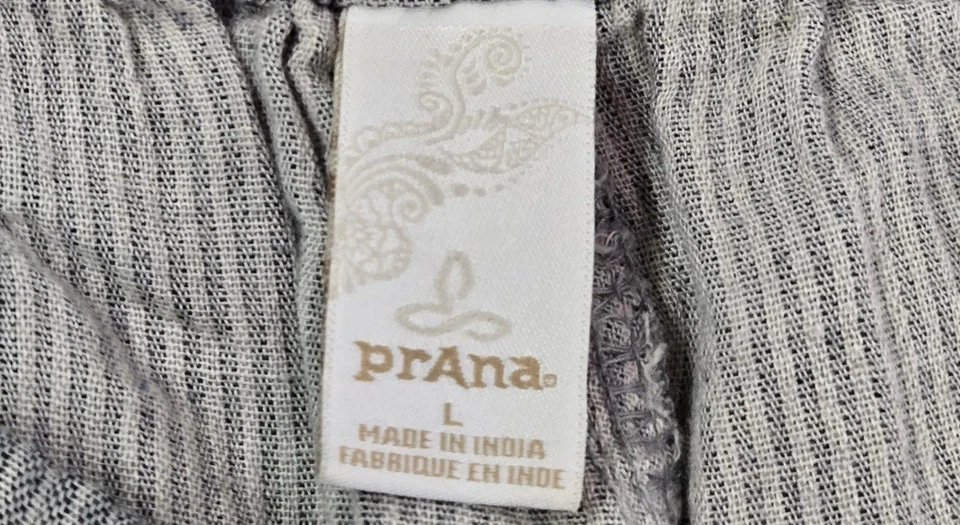 Prana女式裤子L灰色条纹呼吸休闲28英寸内缝 — 第 2/4 张图片